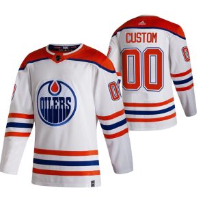 Edmonton Oilers Trikot Benutzerdefinierte 2021 Reverse Retro Special Edition Authentic Weiß